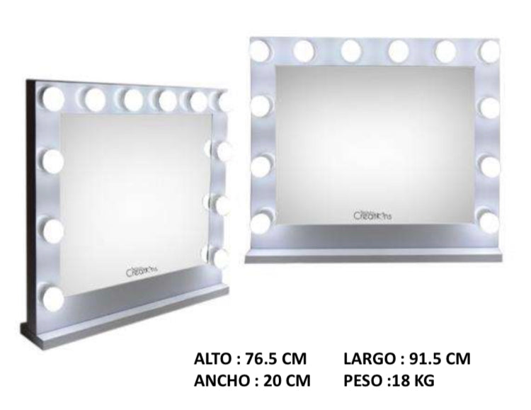 Espejo Vanity 12 focos 76.5x91.5cm Beauty Creations